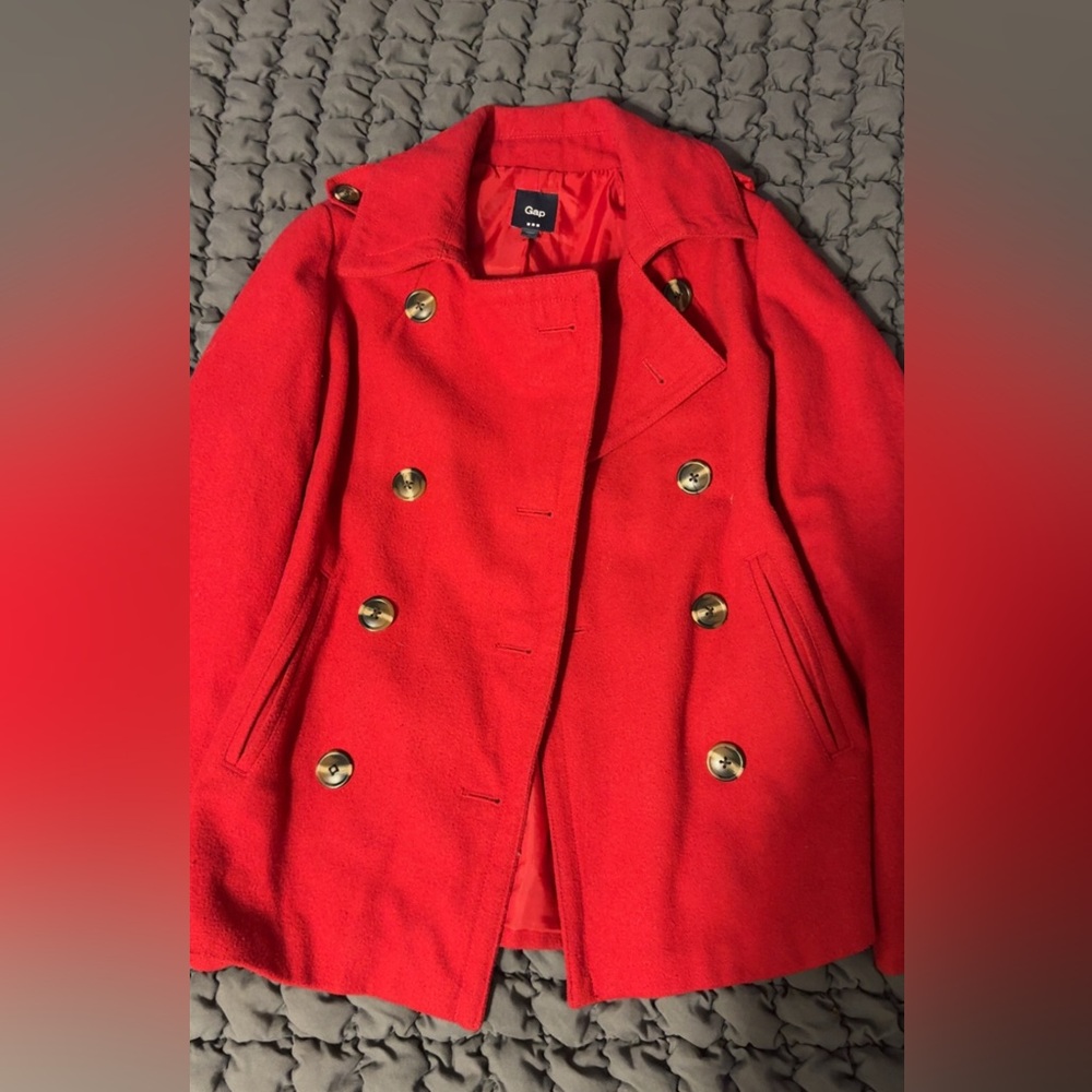 GAP Women's Bold Red Peacoat
